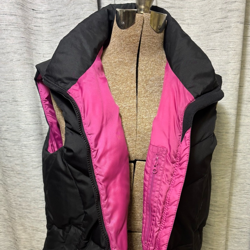 Columbia Pink & Black Down Filled Puffer Vest-Women’s size L